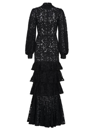 Maxikleid - Spitze - Schwarz