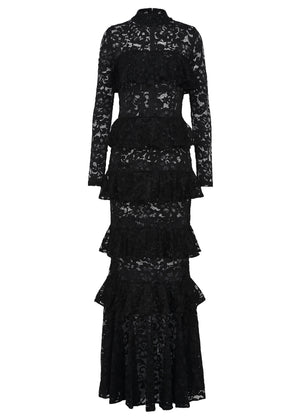 Maxikleid - Spitze - Schwarz