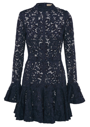 Kurzkleid - Spitze - Blau