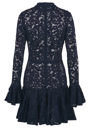 Kurzkleid - Spitze - Blau