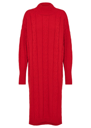 Strickkleid - Kaschmir - Rot