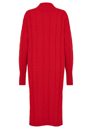 Strickkleid - Kaschmir - Rot
