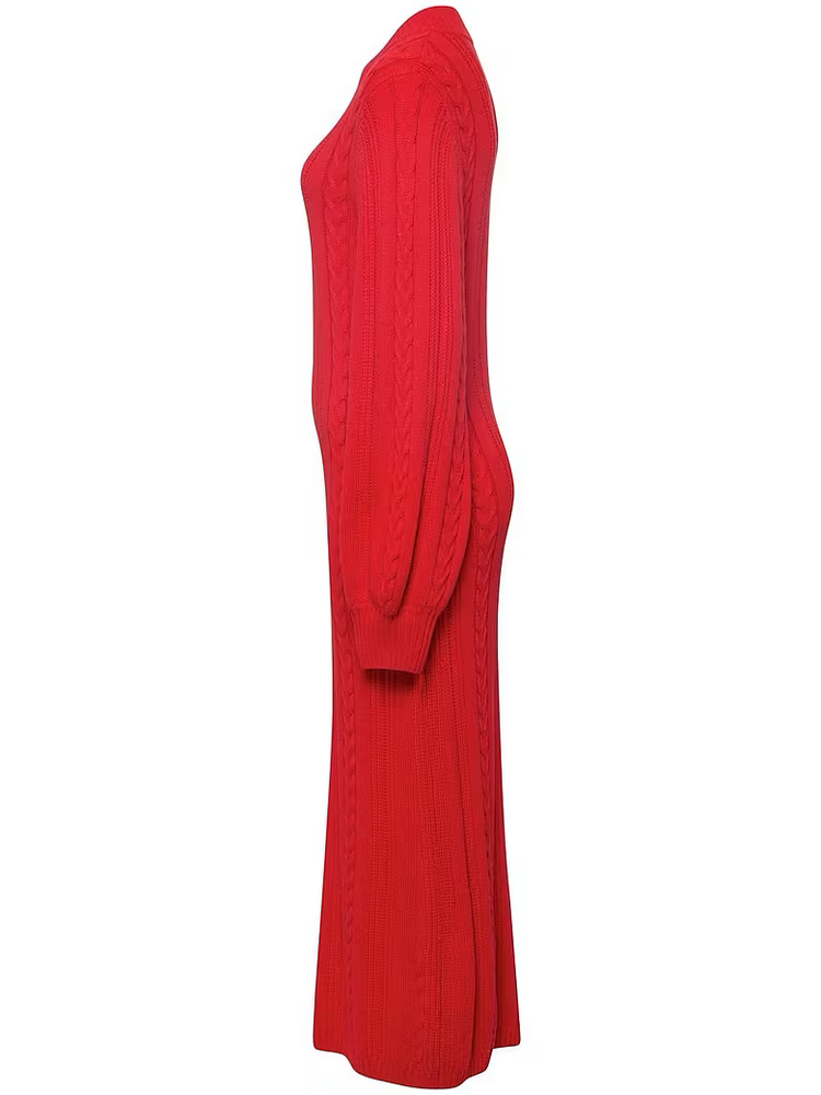 Strickkleid - Wolle - Rot