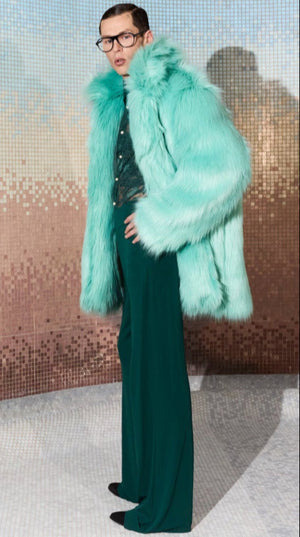 Jacke - Kunstfell - Mint