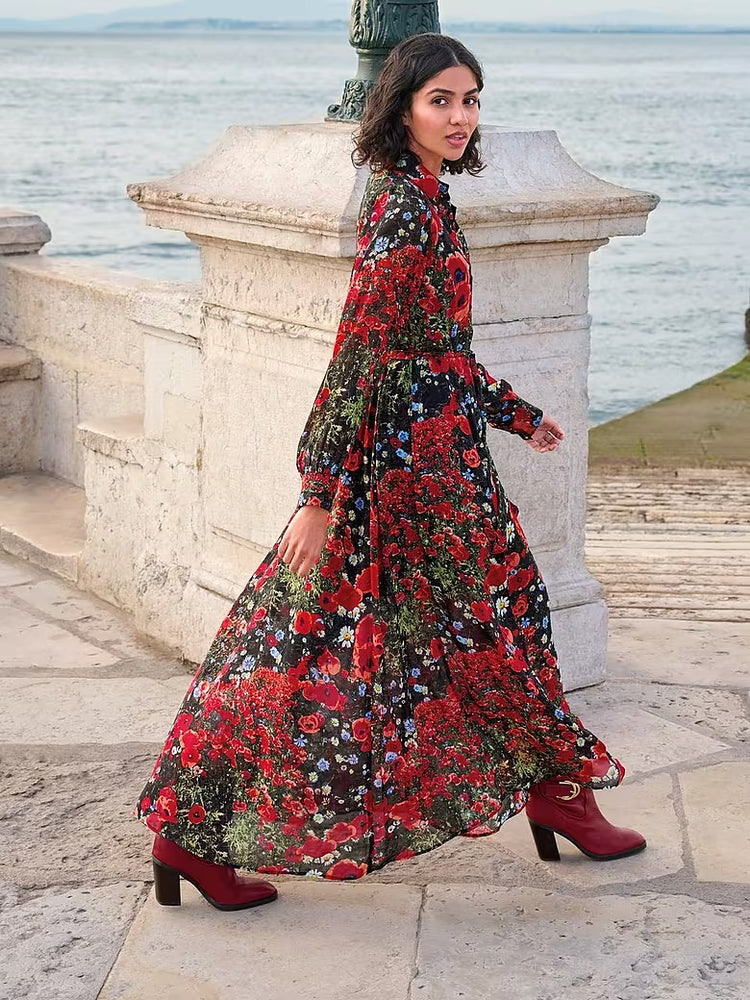 Kleid - Blumenprint - Multicolor